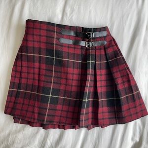 McQ Alexander McQueen Red Plaid Tartan Wrap Skirt